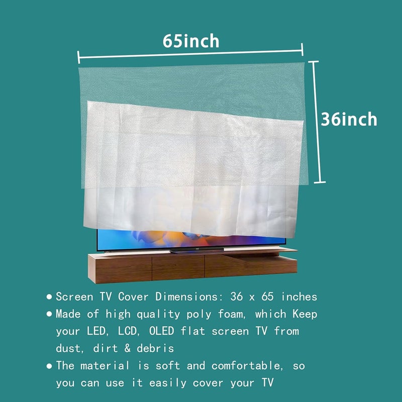 SKARUMMER Foam Flat Screen TV Cover and Bubble Flat Screen TV Protective Covers Fits Up to 65''W x 36''H, Flat Screen TV Protection During House Moving, Storing, or Home Renovation (Double-layer) - Image 2